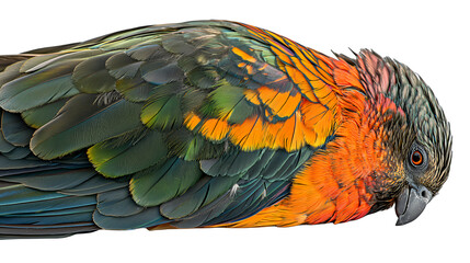 Fototapeta premium a photo of a colorful parrot on a transparent background, PNG image, PNG file, Generative art.