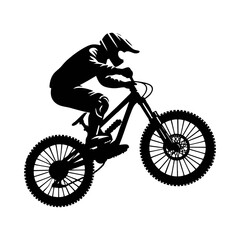 Obraz premium logo bike downhill enduro freeride silhouette black icon on white background