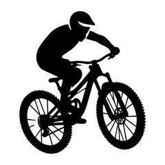 Fototapeta premium logo bike downhill enduro freeride silhouette black icon on white background