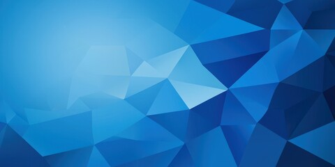 Fototapeta premium Abstract blue geometric background with triangular shapes and gradients.
