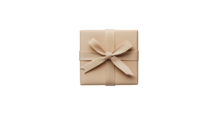 a gift box wrapped in white paper with a white ribbon PNG image, PNG file, Generative art.