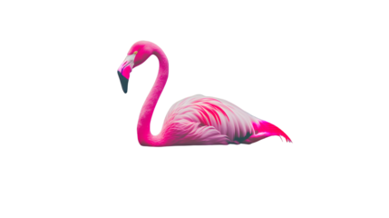 a pink flamingo on a transparent background, PNG image, PNG file, Generative art.