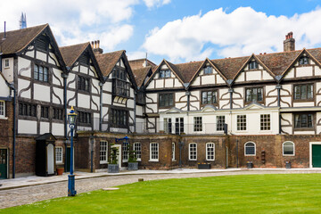 Courtyard architecture in Tower of London, UK