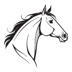 HORSE HEAD SILHOUETTE ICON VECTOR