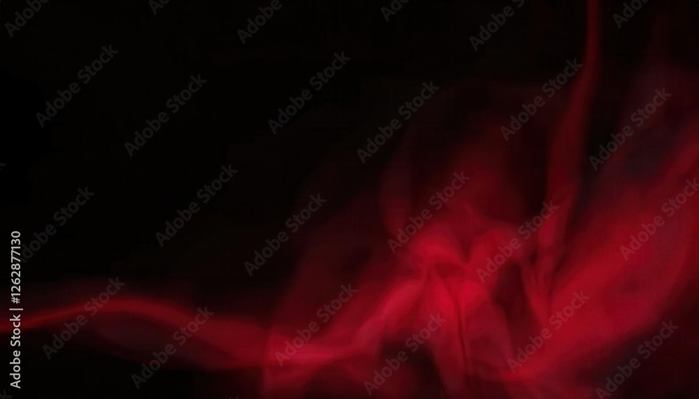 Poster red abstract smoke swirl on dark background for digital art, backgrounds, or sci-fi design with flow