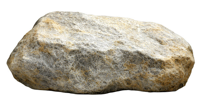 a large boulder of white granite on a transparent background, PNG image, PNG file, Generative art.