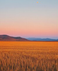 Obraz premium Vast farmland at sunset