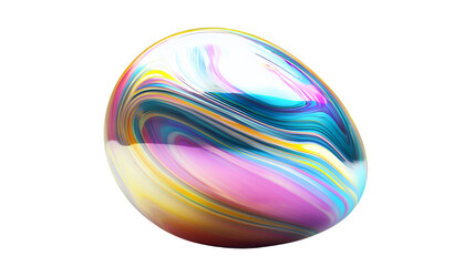 a colorful sphere on a transparent background, PNG image, PNG file, Generative art.