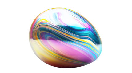 a colorful sphere on a transparent background, PNG image, PNG file, Generative art.