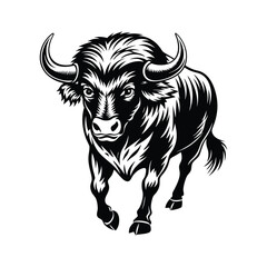 vector illustration of a buffalo