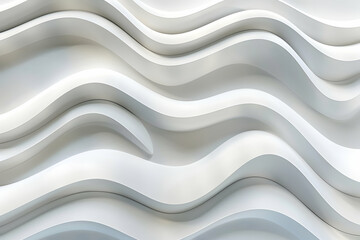Obraz premium Abstract white wave patterns creating a modern, fluid design in a contemporary space