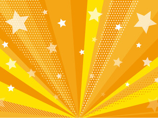 ポップな集中線と星