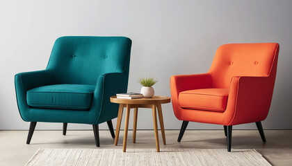 leather arm chair on white background