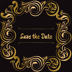 Vector damask vintage baroque scrol ornament swirl