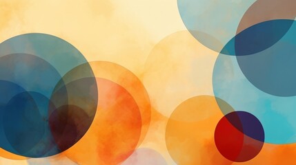 Fototapeta premium A vibrant abstract design featuring overlapping circles in warm and cool tones, creating a harmonious blend of colors.