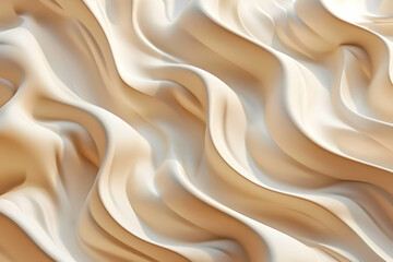 Obraz premium Soft, flowing fabric in warm beige tones, creating elegant waves with subtle shadows and highlights