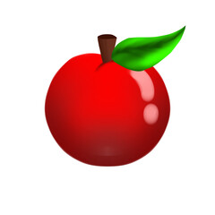 red apple with leaf