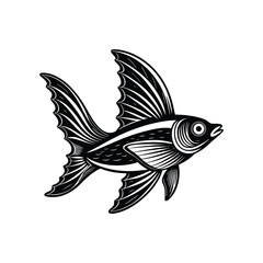 fish silhouette isolated on white