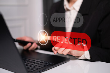 Businessman rejected document business contract failure decision finance problem concept