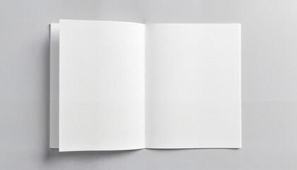Fototapeta premium Blank mockup pages in open notebook on gray background