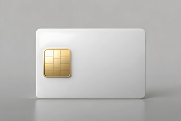 Plastic bank credit card templates. Blank credit chip card on a white background, digital technology payment mock up, online payment concept. Blank Sim Card Mockup