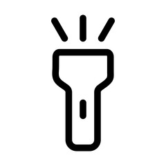 
Illustration showing a black flashlight icon on a white background