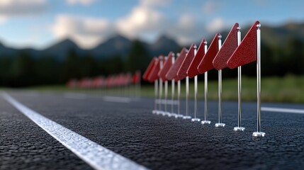 Three vibrant red map pins hover on ocean waves beneath a stunning blue sky, showcasing a creative location concept