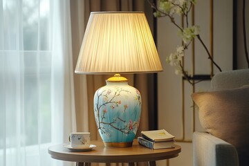 Elegant Decorative Table Lamp with Floral Design