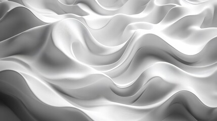 Fototapeta premium Abstract white flowing fabric waves, elegant background