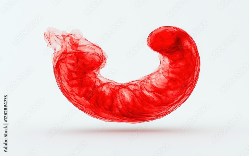 Poster abstract red smoke shape creating a dynamic and artistic visual, perfect for creative projects and m