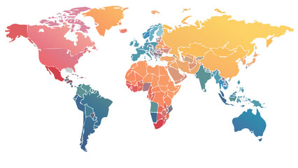 Obraz premium Illustration of a Colored map of world