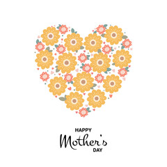 Happy Mother's Day- Flower Heart