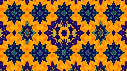 Abstract Moroccan Tile Pattern in Earth Tones