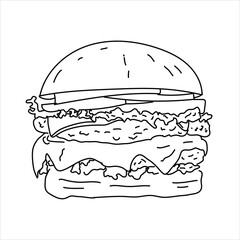 doodle art of a fast-food hamburger