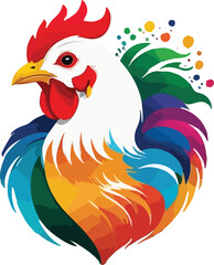 Hen Illustration vector design, Colorful Hen vector design, Hen logo and icon Design