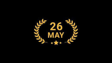 26 May date in Laurel wreath Animation