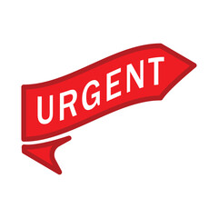 urgent red ribbon, icon, flat, design, vector, illustrations, education, style, trendy, collections