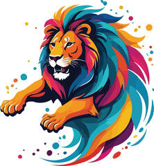 Colorful Lion vector design, Lion logo and icon Design, Lion Illustration vector design