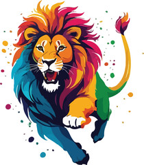 Colorful Lion vector design, Lion logo and icon Design, Lion Illustration vector design
