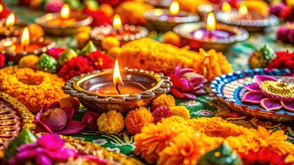 Janmashtami's joyous spirit: A close-up view unveils the exquisite detail of celebratory adornments.