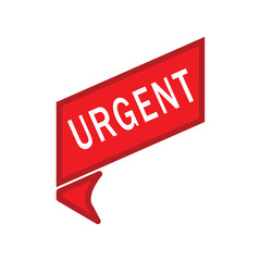 urgent red ribbon, icon, flat, design, vector, illustrations, education, style, trendy, collections