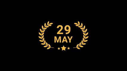 29 May date in Laurel wreath Animation