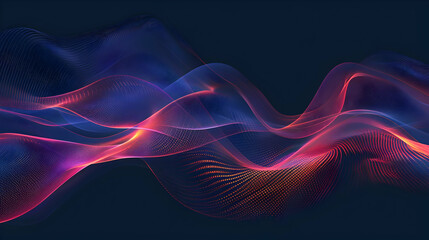 Obraz premium Abstract colorful wave patterns flowing seamlessly against a dark background, evoking a sense of motion