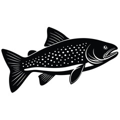 vector illustration of a trout fish