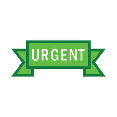 urgent green ribbon, icon, flat, design, vector, illustrations, education, style, trendy, collections