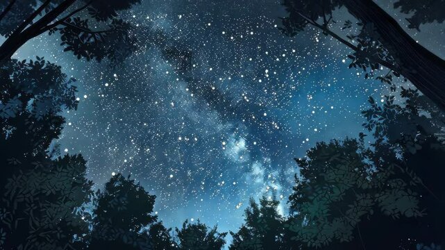 Starry sky starfall night. Selective focus. Nature.