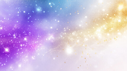 Obraz premium Dreamy colorful light spots and glitter particles background