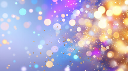 Obraz premium Dreamy colorful light spots and glitter particles background