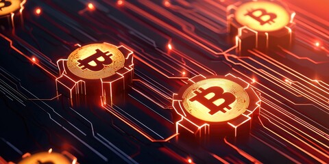 visual representation of a distributed ledger system illustrating secure transactions with cryptographic symbols and glowing digital lines, neutral background, emphasis o