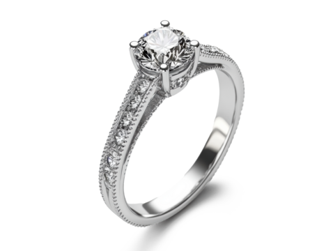 realistic photograph wedding ring desing isolate on white background for di-cut